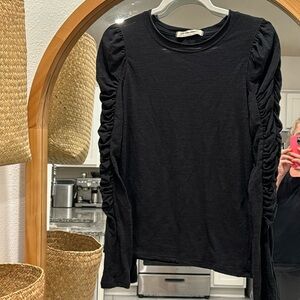 FREE PEOPLE ruched sleeve top